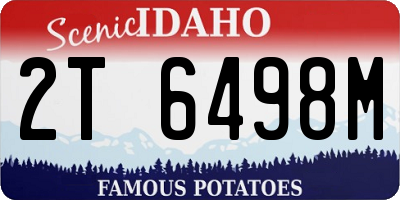 ID license plate 2T6498M