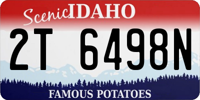 ID license plate 2T6498N