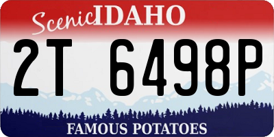 ID license plate 2T6498P