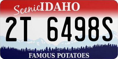 ID license plate 2T6498S