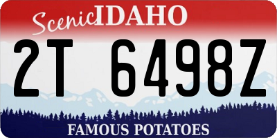 ID license plate 2T6498Z