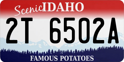 ID license plate 2T6502A