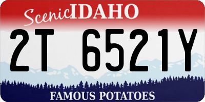ID license plate 2T6521Y