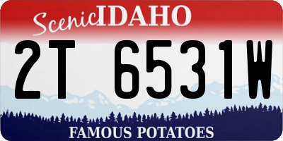 ID license plate 2T6531W