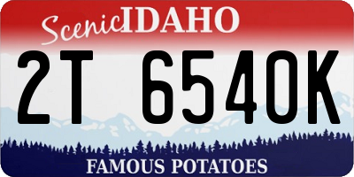 ID license plate 2T6540K