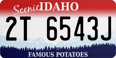 ID license plate 2T6543J