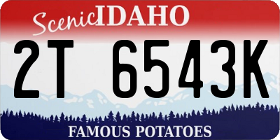 ID license plate 2T6543K