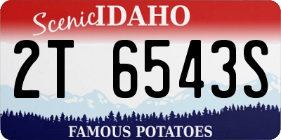 ID license plate 2T6543S