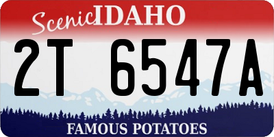 ID license plate 2T6547A