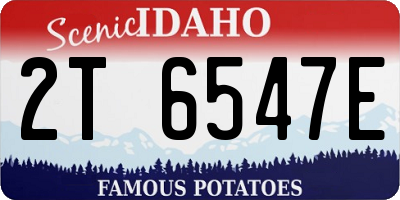 ID license plate 2T6547E