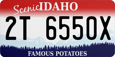 ID license plate 2T6550X