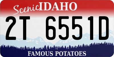 ID license plate 2T6551D