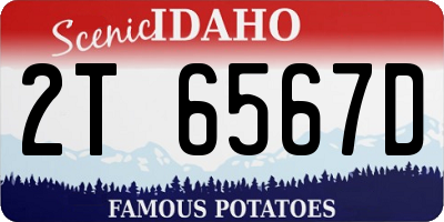 ID license plate 2T6567D