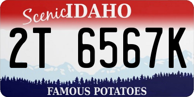 ID license plate 2T6567K