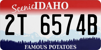 ID license plate 2T6574B