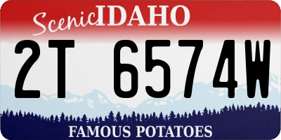 ID license plate 2T6574W