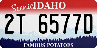 ID license plate 2T6577D