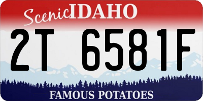 ID license plate 2T6581F