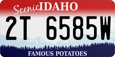 ID license plate 2T6585W