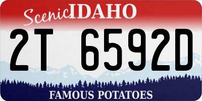 ID license plate 2T6592D