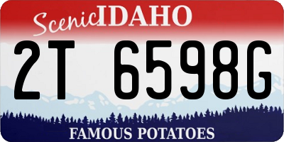 ID license plate 2T6598G