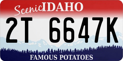ID license plate 2T6647K