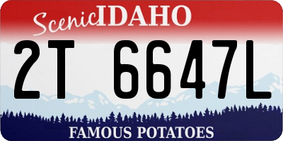 ID license plate 2T6647L