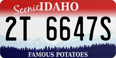 ID license plate 2T6647S