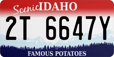 ID license plate 2T6647Y