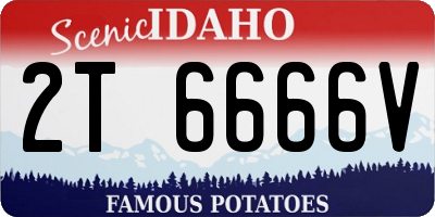 ID license plate 2T6666V