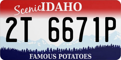 ID license plate 2T6671P