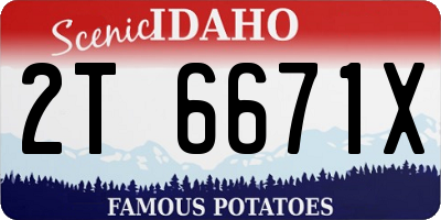 ID license plate 2T6671X