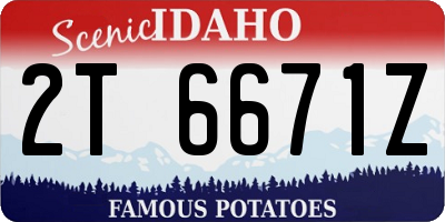 ID license plate 2T6671Z
