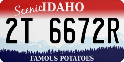 ID license plate 2T6672R