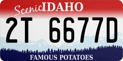 ID license plate 2T6677D
