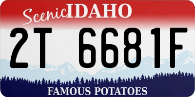 ID license plate 2T6681F