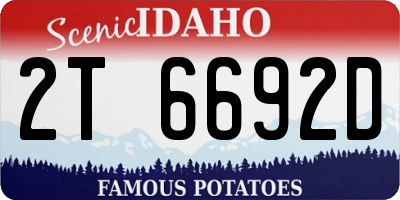 ID license plate 2T6692D