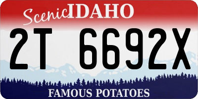 ID license plate 2T6692X
