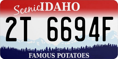 ID license plate 2T6694F
