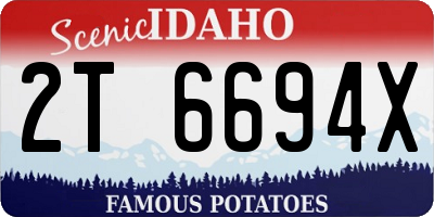 ID license plate 2T6694X
