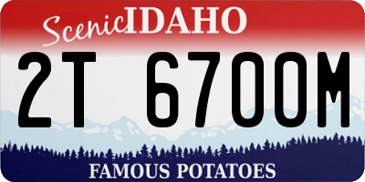 ID license plate 2T6700M
