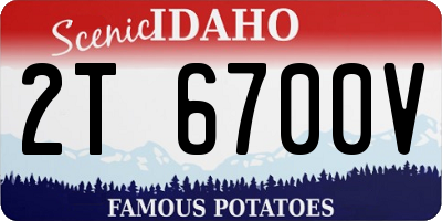 ID license plate 2T6700V
