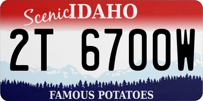 ID license plate 2T6700W