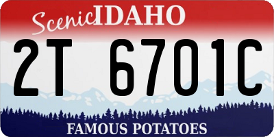 ID license plate 2T6701C