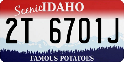 ID license plate 2T6701J