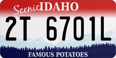 ID license plate 2T6701L