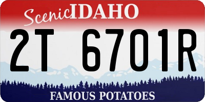 ID license plate 2T6701R