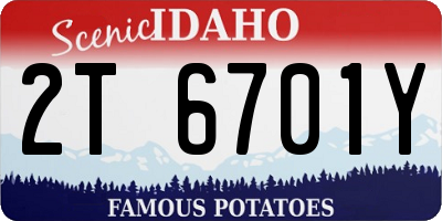 ID license plate 2T6701Y