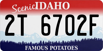 ID license plate 2T6702F