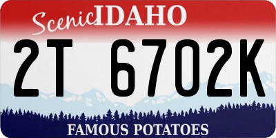 ID license plate 2T6702K
